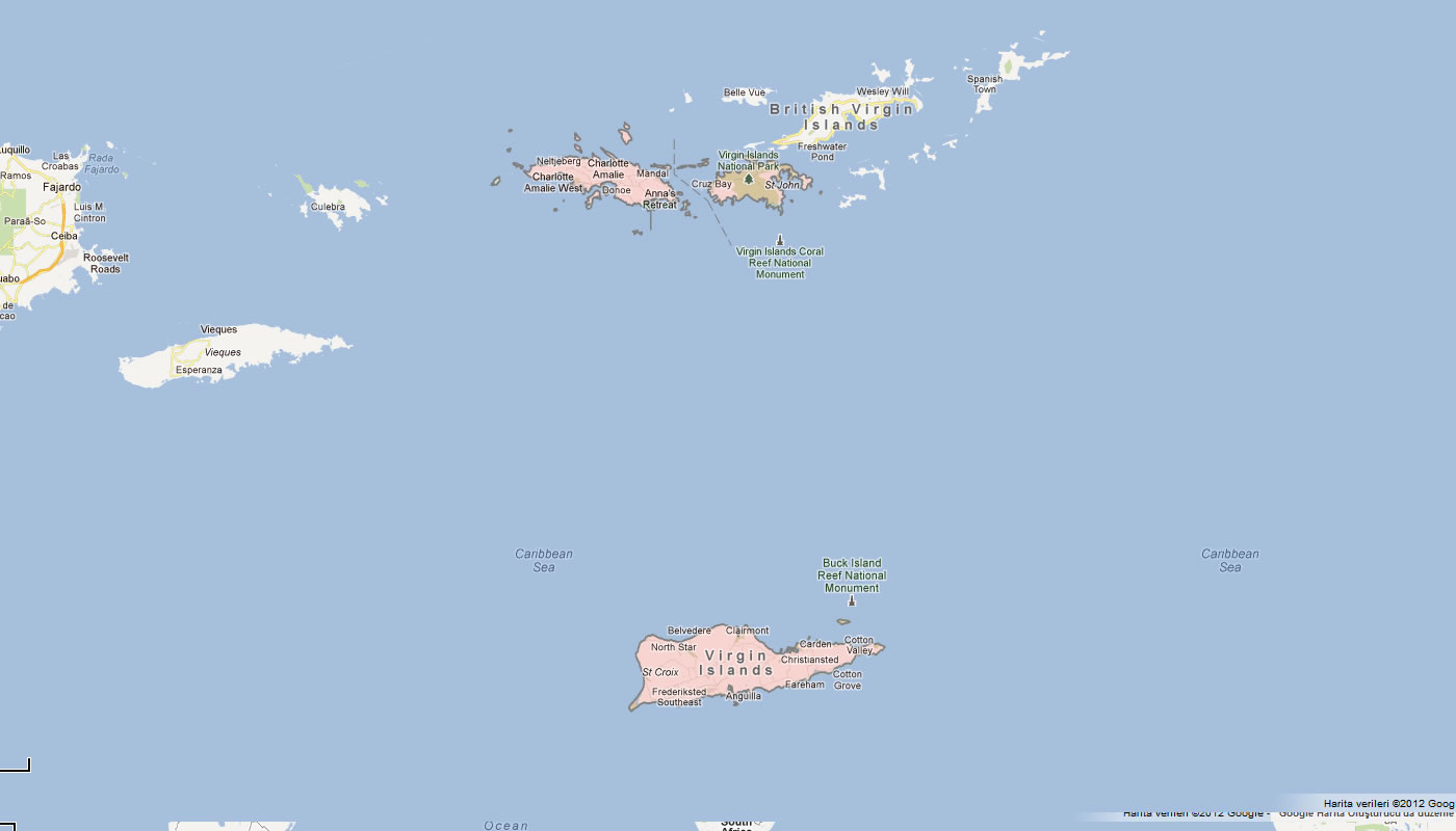 carte du Iles Vierges des etats Unis